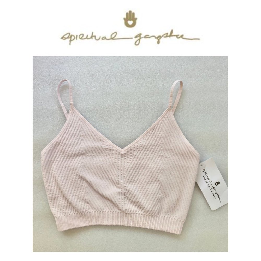 Spiritual Gangster Row Crop Brami in Light Pink